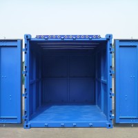 Blue open top container