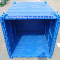 back of open face blue container