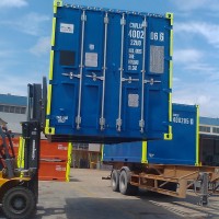 container on forklift